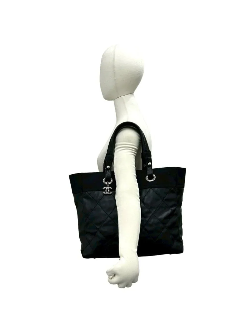 Chanel Paris Biarritz MM Leather Tote Black